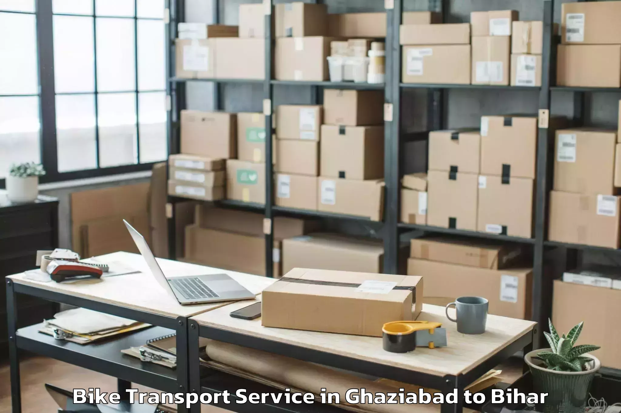 Top Ghaziabad to Bairgania Bike Transport Available